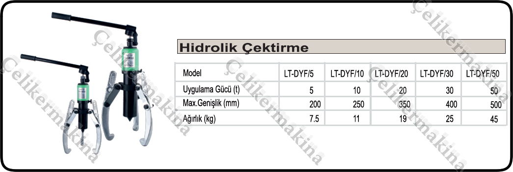 30 Ton Hidrolik Çektirme Teknik Özellikleri