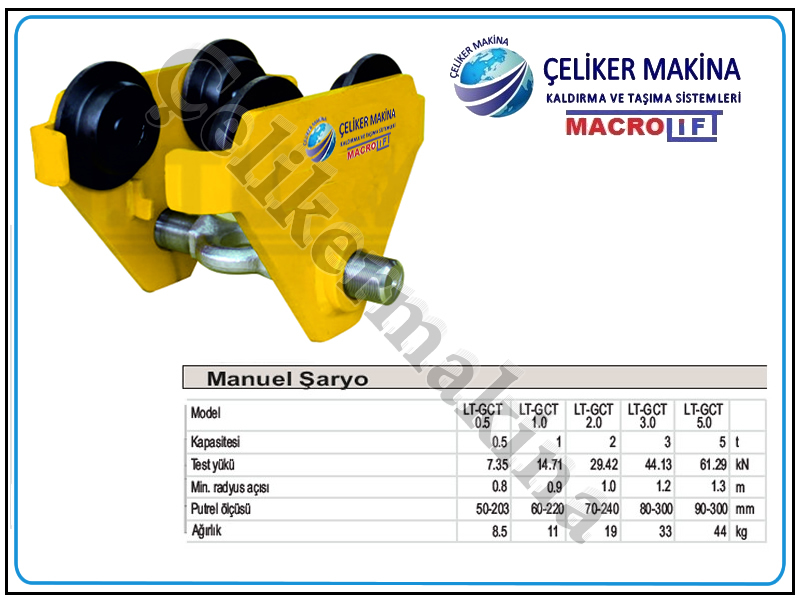 1 Ton Manuel Şaryo Teknik Özellikleri