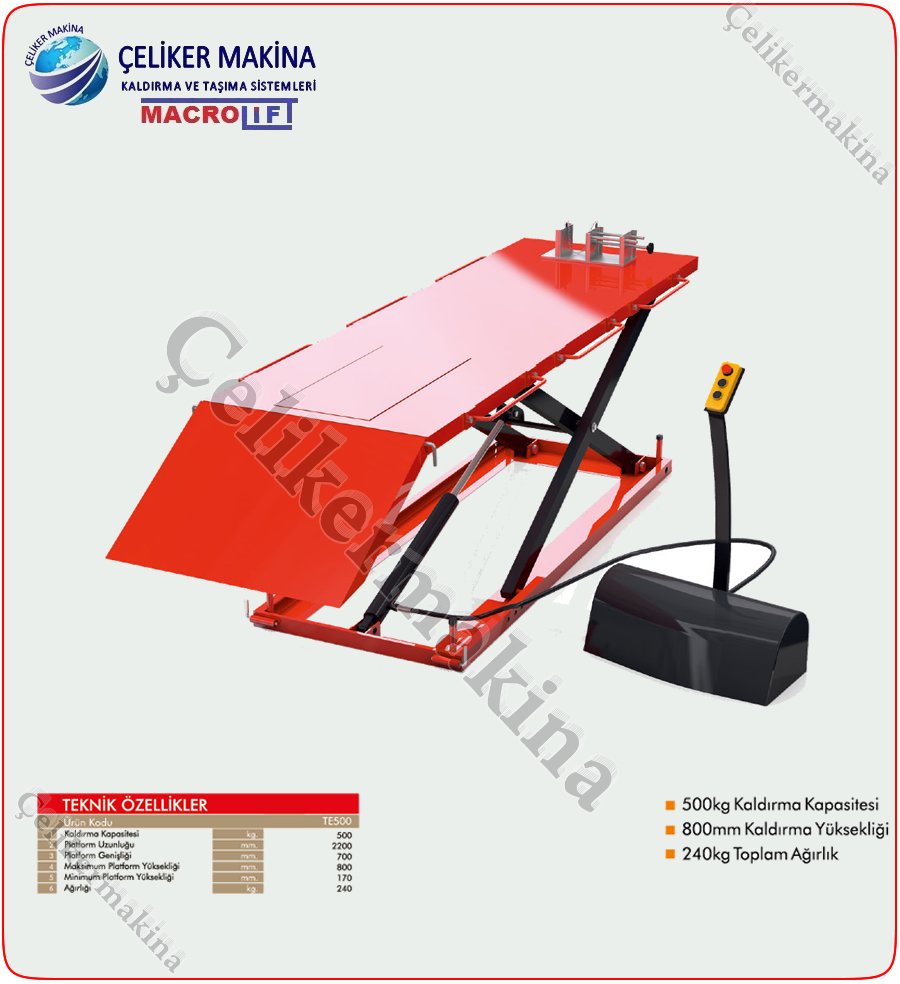 Elektrikli Motorsiklet Platform Teknik Özellikleri