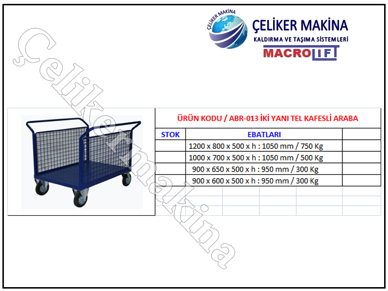 Koli Taşıma Arabası Teknik Özellikleri